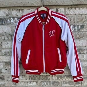 Wisconsin Badgers G-III Sports Varsity Zip Jacket XL Red White Embroidered